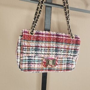 Karl LAGERFELD Paris MAYBELLE Crossbody Multicolor Tweed Chain